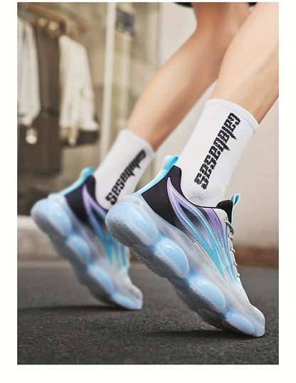 A Pair of Men'S Lightweight Outdoor Walking Shoes, Versatile Sneakers Suitable for Travel And Hiking, Offered in Black, Red, And Light Blue - ayq