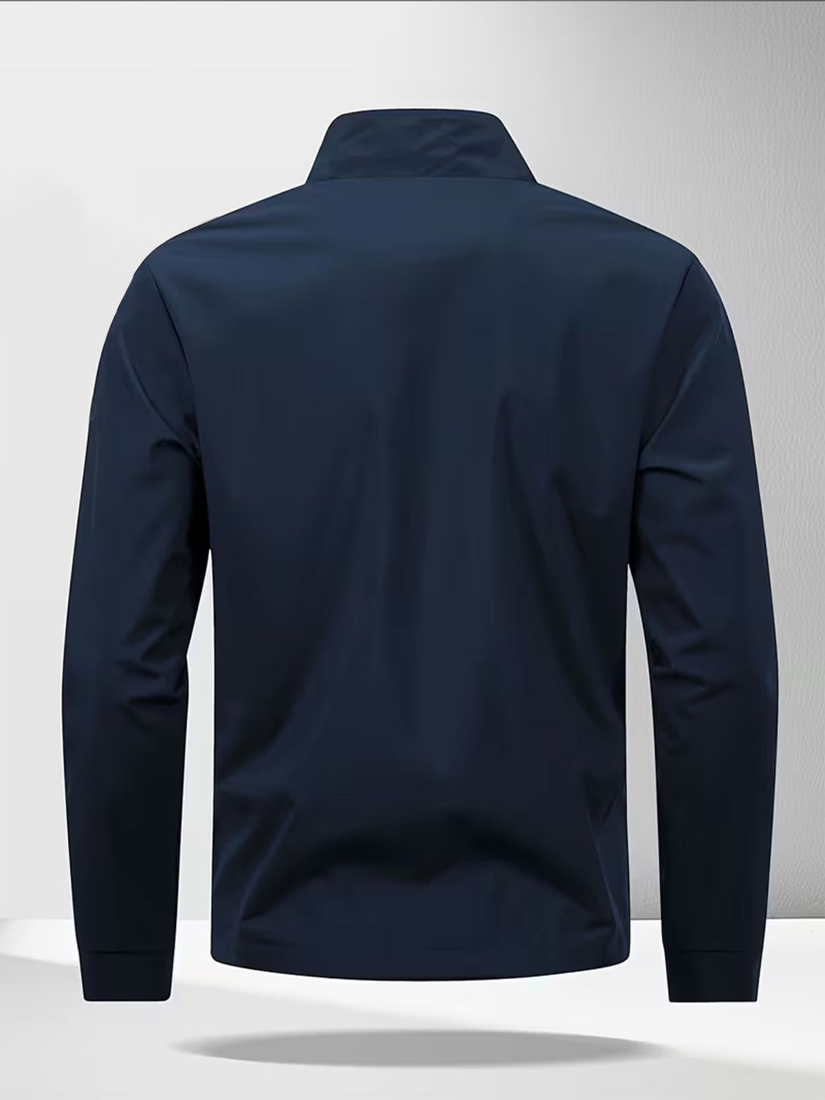 Men's Casual All-Season Stand Collar Polyester Windbreaker