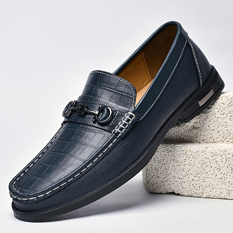 Men's Casual Business Loafers Leather Slip-On Shoes