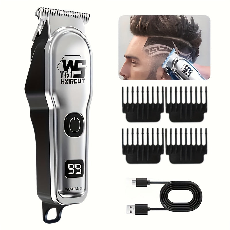 1 Men's Wireless Hair Clipper & Beard Trimmer with LCD Display, Professional USB Rechargeable Grooming Kit - Durble and Portatile for Father' Day/Birthday or Holiday Presents - ayq