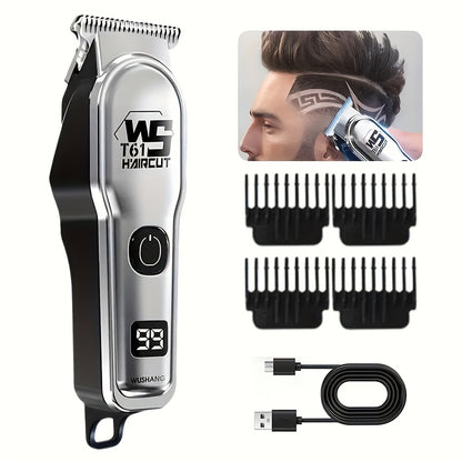 1 Men's Wireless Hair Clipper & Beard Trimmer with LCD Display, Professional USB Rechargeable Grooming Kit - Durble and Portatile for Father' Day/Birthday or Holiday Presents - ayq
