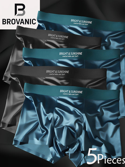 Men's 5-Pack Boxer Briefs with Lightweight Breathable Fabric