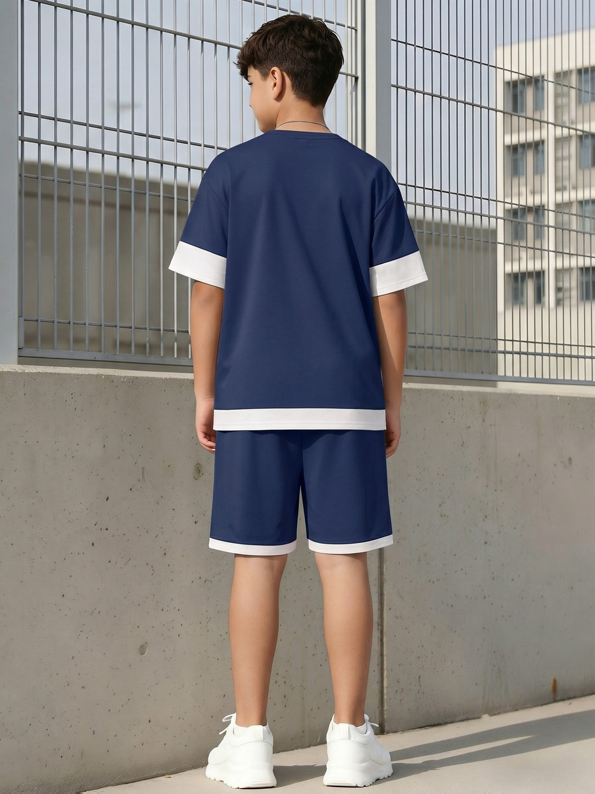 Teen Boys Summer Casual Athletic 2-Piece Set with Letter Print