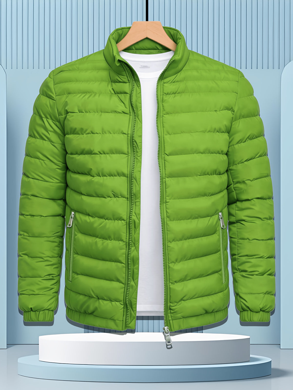 Men's Winter Softshell Jacket with Stand Collar and Zipper