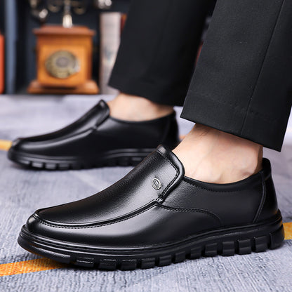 Men's Business Casual Ankle Boots, Winter Light Lined Warm Snow Boots, Slip-on High-Top Design, Versatile Footwear for Daily Office and Outdoor Walking, Non-Slip Thick Sole Walking Shoes