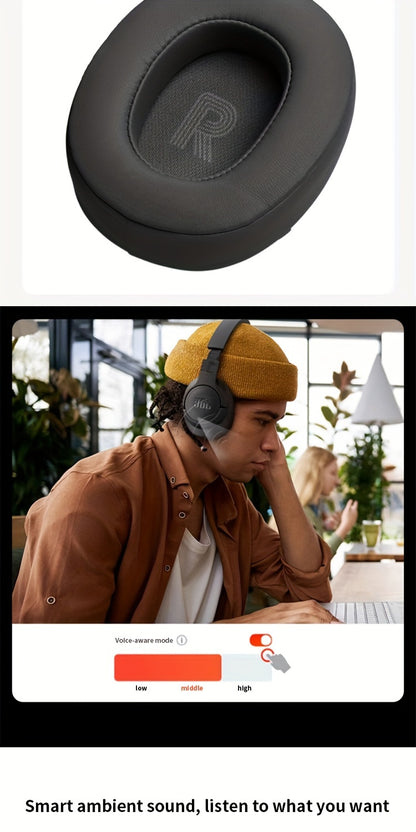 JBL TUNE770NC Wireless Noise Canceling Headphones, Active Noise Cancellation Gaming and Computer Headset for General Use, Sports, Running, Outdoor, Study, High-Quality Earphones with Built-in Microphone