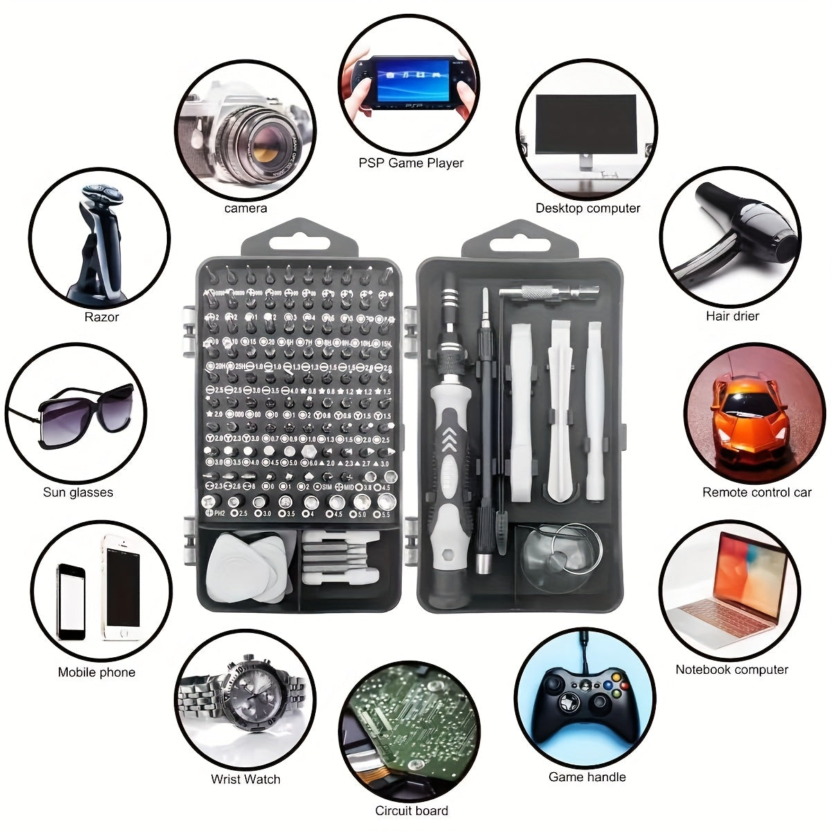 115-In-1 Upgraded Screwdriver Set with Strong Magnet, High Hardness, And Multifunctional Disassembly Tools Including Special-Shaped Drill Bits.