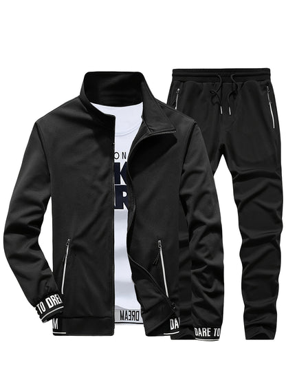 Spring and Autumn Outdoor Men's Sports Casual Suit with Jacket and Pants Two-Piece Set