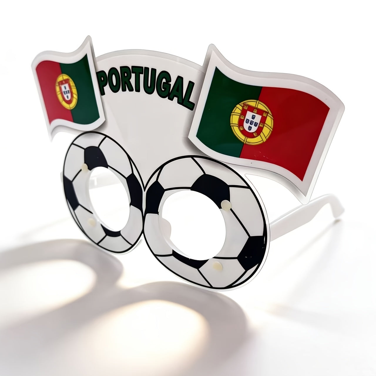 Soccer Fan Party Glasses Plastic Frame Red & Green Fun