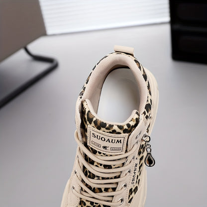 Women'S Stylish Leopard Print Sneakers - Casual, Versatile Walking Shoes for Outdoor and Fitness Activities, Lightweight and Comfortable, All-Season Use, Casual Walking Shoes   Leopard Print Sneakers   Comfortable Walking Sho