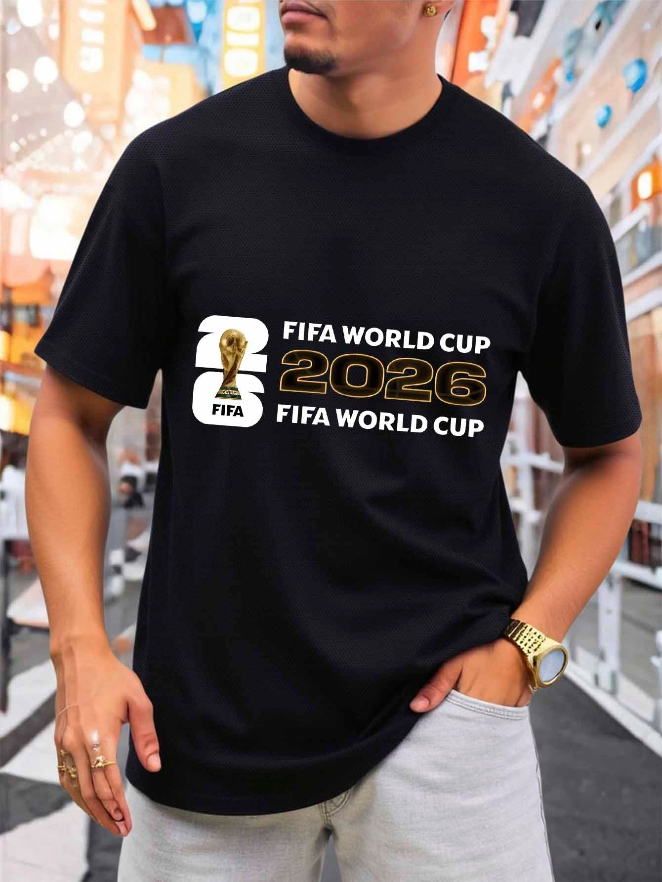 Men's FIFA World Cup 2026 Mesh T-Shirt, Casual Sporty Style