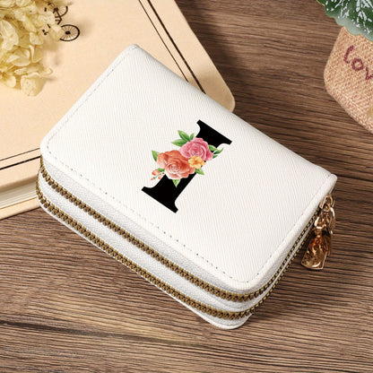 Women's Lightweight Wallet - Compact Zipper Purse with Multiple Card Slots & Coin Pocket, Elegant Monogram Initials, Secure Closure for Everyday, Travel, Gift - Women's Credit Card Organizer, Everyday Carry Purse, Stylish Ini