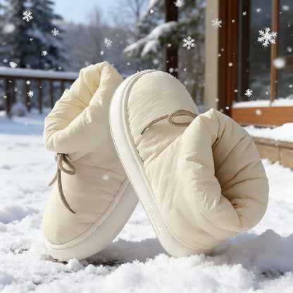 Men'S & Women'S Slip-On Snow Boots - Winter Warmth with Plush Lining, Soft Fabric Upper & Cushioned EVA Sole, Round Toe Short Ankle Boots for Indoor/Outdoor Use, Unisex Casual Footwear in Black/Gray/Navy Blue - All-Season Com