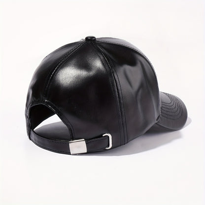 Unisex PU Leather Baseball Cap Adjustable Breathable Style