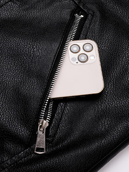 Men'S Cozy Fleece-Lined Bomber Jacket - Thick Winter Coat with Multiple Pockets, Zip-Up Casual Pilot Style, Brown, Polyester Lining, Perfect for Fall & Winter, Winter Bomber Jacket