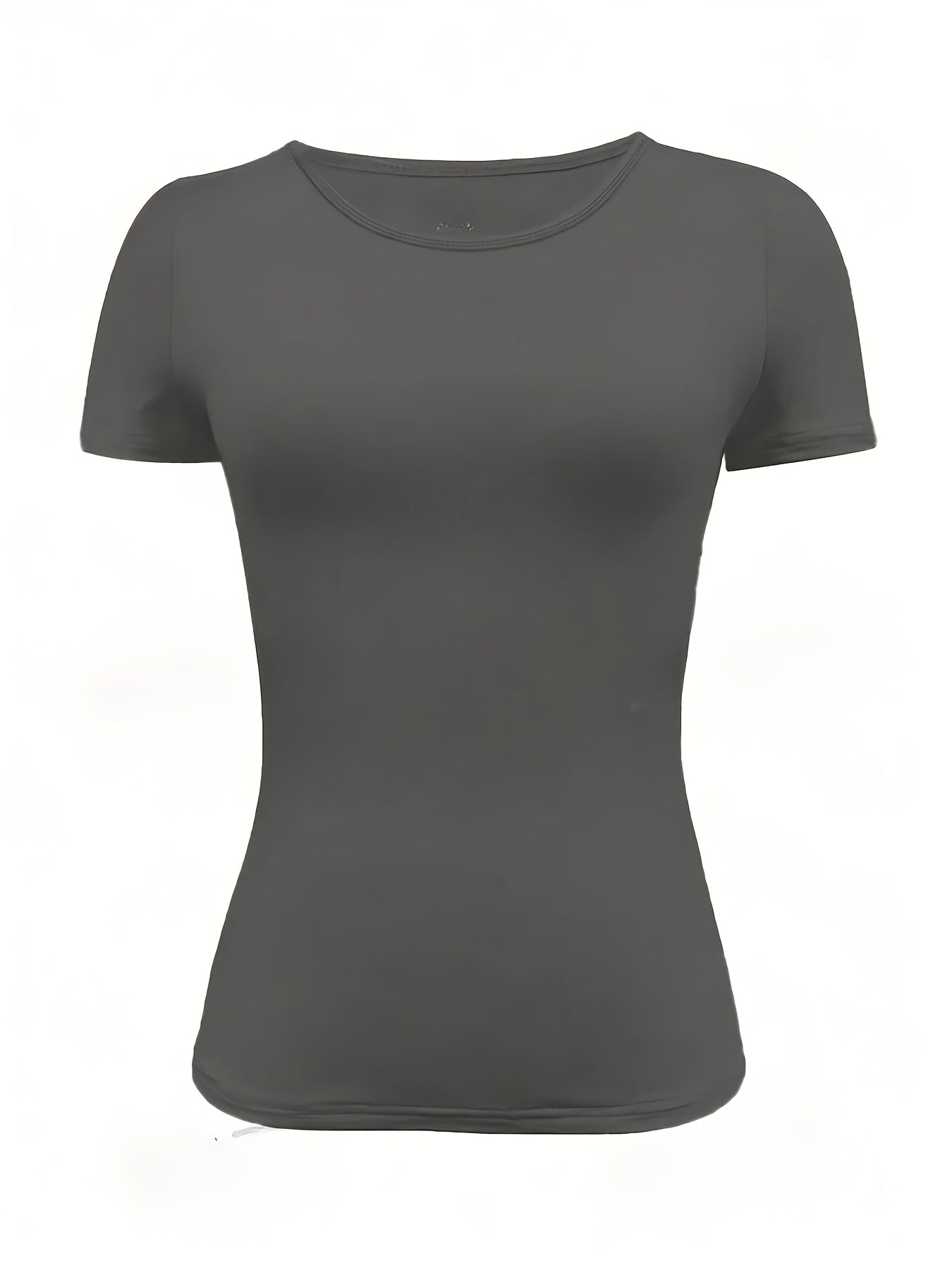 Women’s Solid Color Fitted Short-Sleeve T-Shirt for Summer