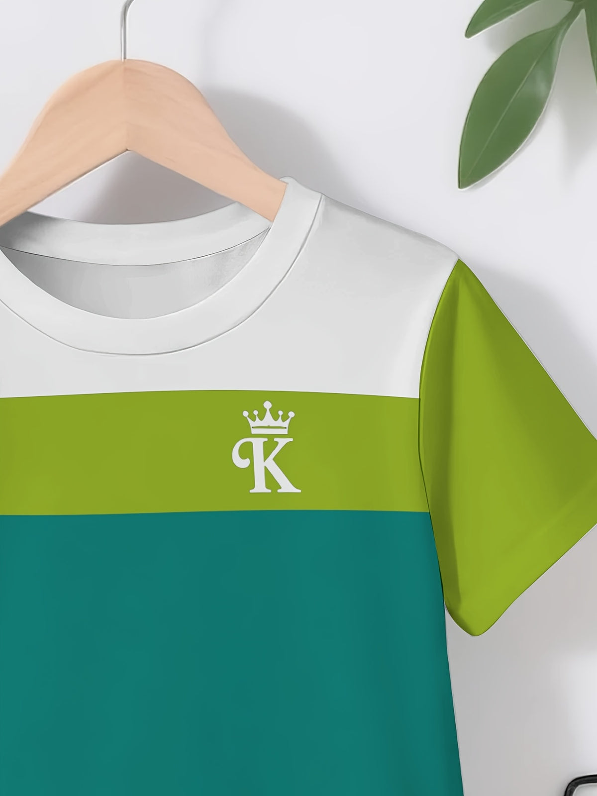 Boys' Casual Summer Short Set with Crown Letter K Print