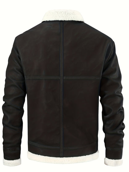 Men'S Heavy-Duty Full-Zip Jacket - Thick Winter Coat with Full-Zip Closure, Lapel Collar, Non-Stretch Fabric - Cold Weather Outerwear for Formal & Casual Events, Winter Jacket, Formal Event Attire, Sleek Design, Durable Const