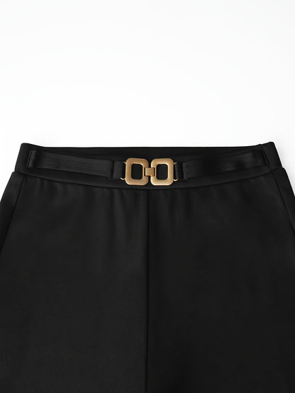 Women's Wide-Leg Belted Trousers - Casual Comfortable Pants
