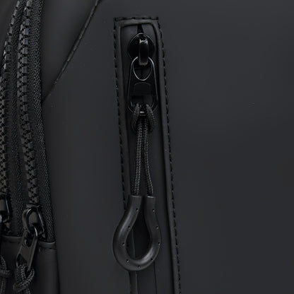 1pc CHATEK KAIAO Large Capacity PU Leather Sling Bag - Stylish Multi-Compartment Chest Bag for Travel, Business  School, Black, 36.2cm x 17cm x 8cm, Travel Shoulder Bag   Modern Sling Bag   Durable Zipper Closure
