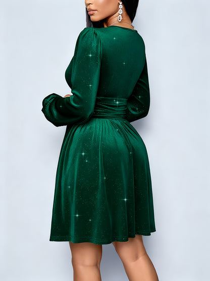 Elegant Sexy Birthday Party Dance Music Festival Valentine'S Day Wine Red V-Neck Waist Short Velvet Loose Pink High-End Burgundy Women'S Mini Dress -/Birthday Gown Club Business Casual Spring Dress/Formal Women'S Dress Evenin