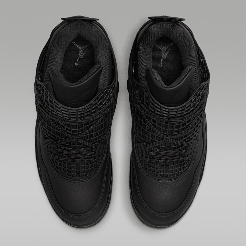 Air Jordan 4 Net Women's Mid-Top Sneakers in Black Leather