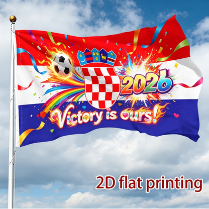 Croatia 2026 Football Flag - Vibrant, Fade-Resistant Polyester