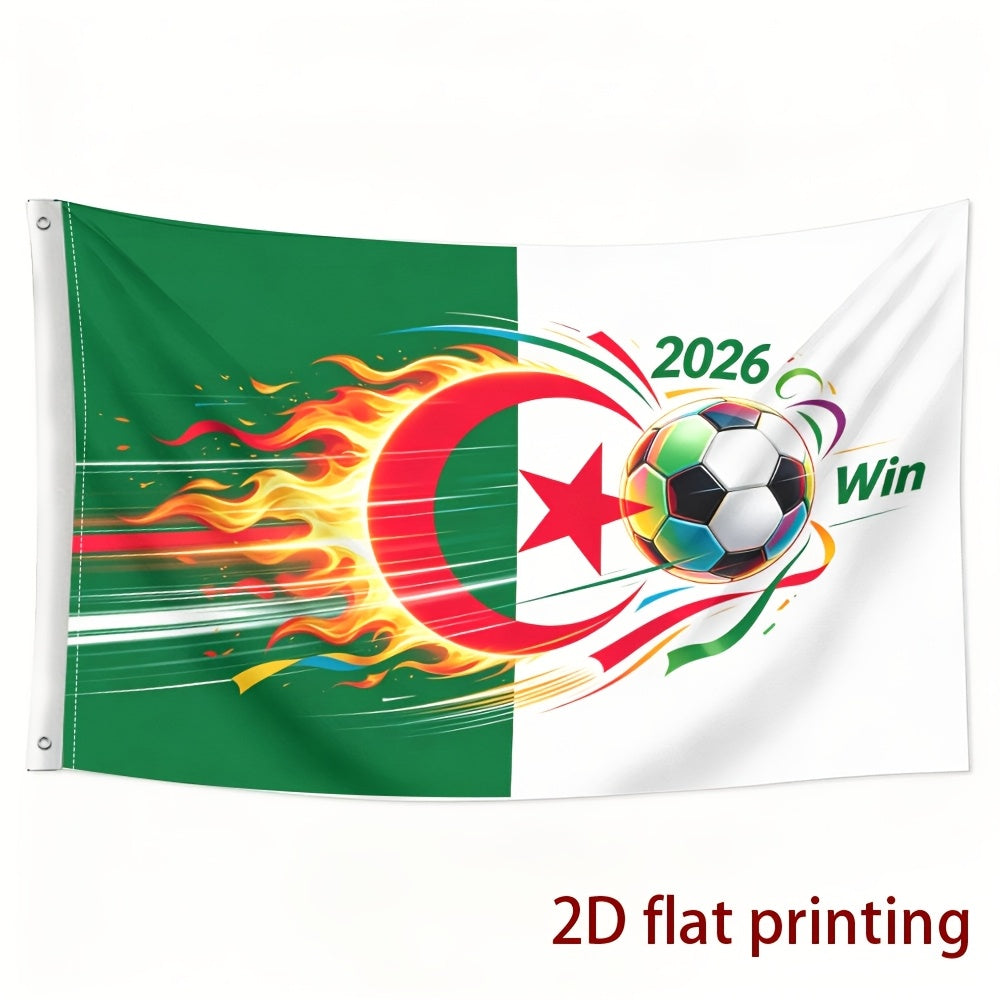 Algeria 2026 Football Flag - Polyester Decorative Fan Banner