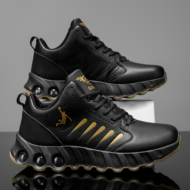 Men's Cushioned Non-Slip Casual Sneakers with Lace-Up