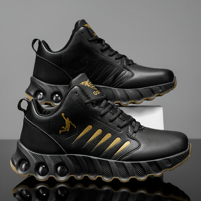 Men's Cushioned Non-Slip Casual Sneakers with Lace-Up