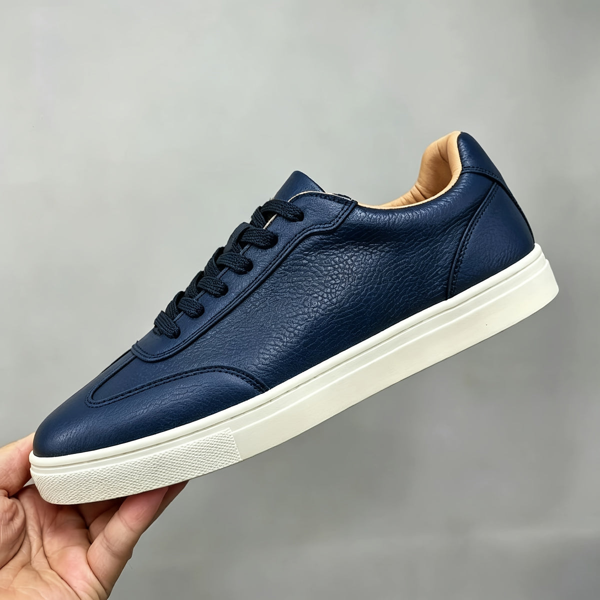 Men's Casual Lace-Up Sneakers in Classic Solid Colors