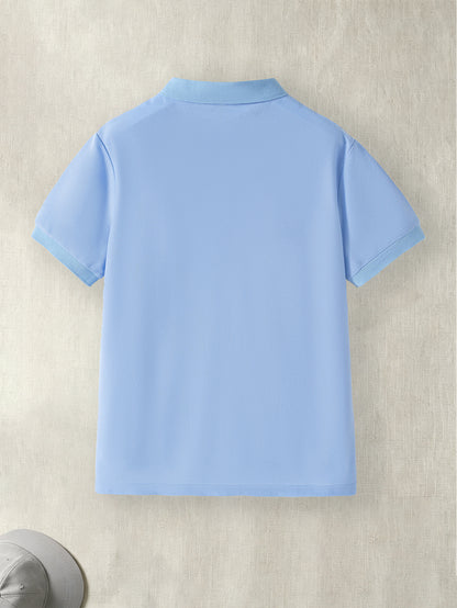 Youth Summer Polo Shirt with Soccer Crest Print for Teens