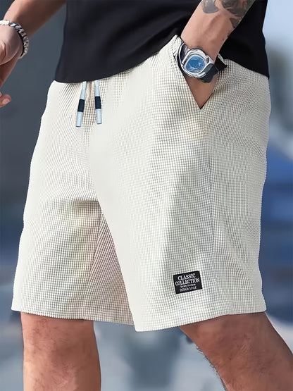 Men's Athletic Waffle Shorts with Drawstring Waist and Pockets