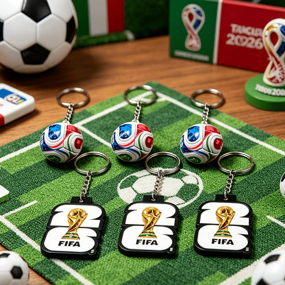 FIFA 2026 USA-Mexico-Canada Soccer Keychain Set - 6/8pcs Zinc Alloy