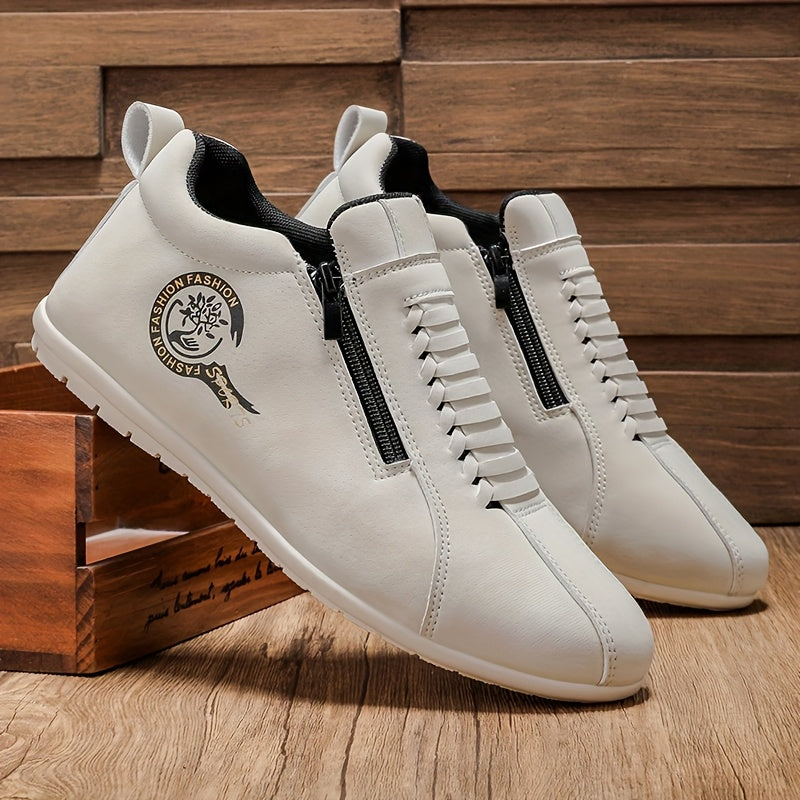 New Lightweight Casual Sneakers for Men, Stylish Zip-Up Skate Shoes Ideal for Outdoor Walking And Street Fashion - ayq
