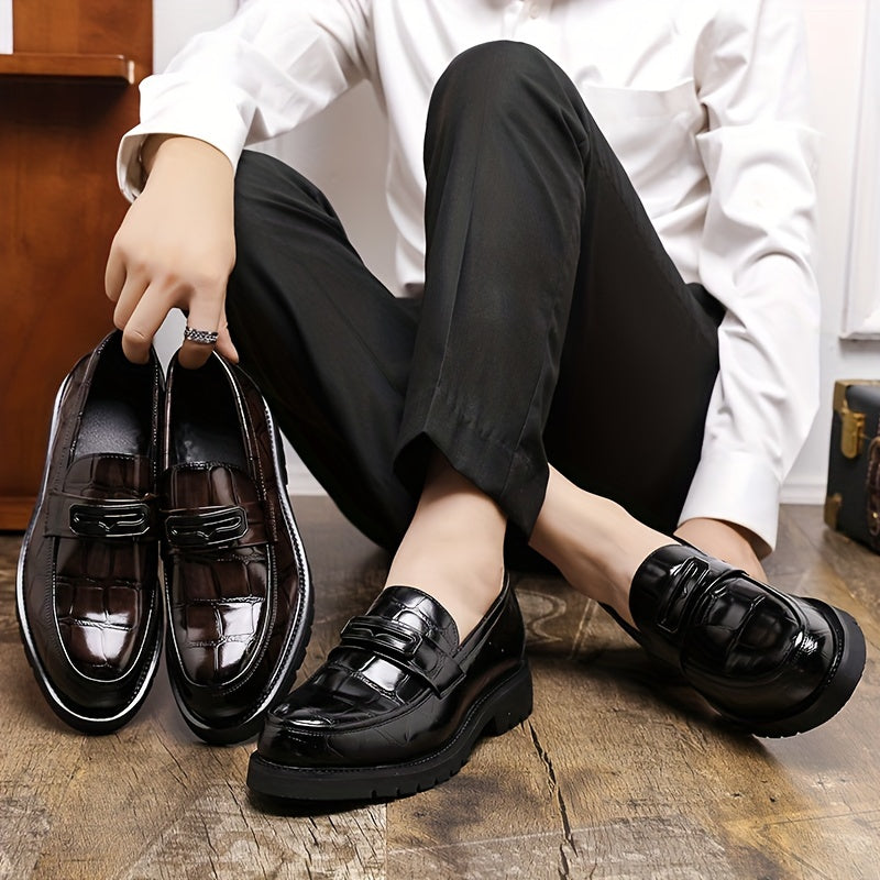 Men's Business Casual Thick-Soled Slip-On Loafers