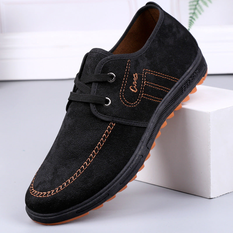Men'S Soft Sole Slip-On Loafers - Brown Fabric Upper with Rubber Sole, Comfortable Casual Shoes for Casual Attire, Casual Footwear   Slipon Design   Comfortable Footwear