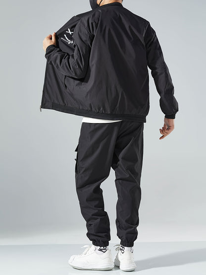Men's Casual Minimalist Jacket and Trousers Suit