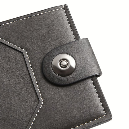 1pc Custom Unisex Wallet, Personalized Initial Name Gender-Neutral Business Wallet with Snap Closure, Multiple Card Slots, Credit Card Holder, Coin Purse, Available in Black, Dark Brown, Light Brown