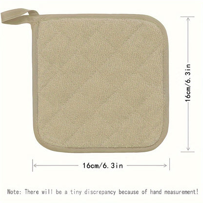 4-Pack Kitchen Pot Holders, High Heat Resistant Quilted Thick Fleece Hot Pot Stands Set, Washable Tripod for Cooking and Baking, 16.0x16.0 cm, Polyester 100% - Red