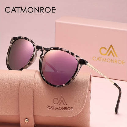 Women’s Oval Retro Leopard Print Lightweight Sunglasses