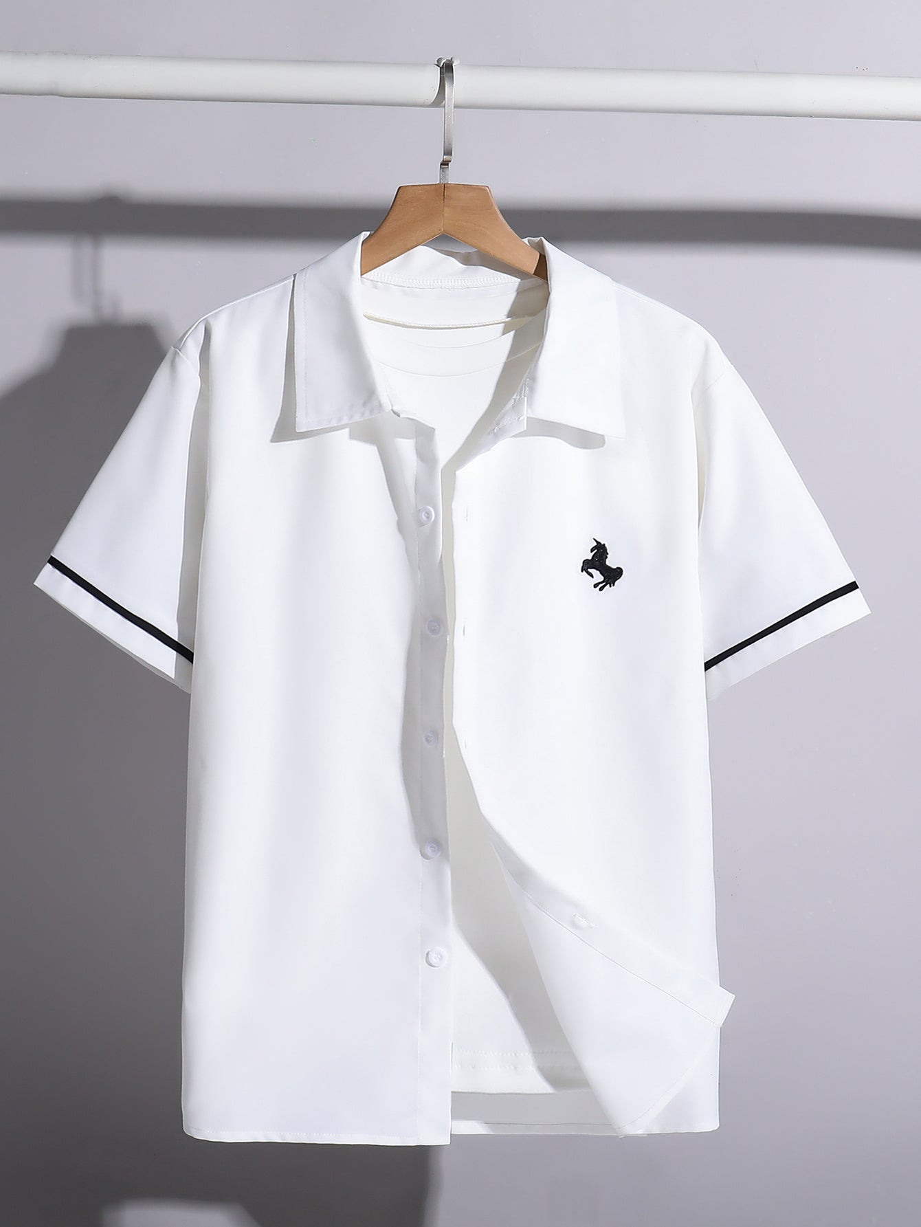 Boys' Casual Polo Shirt with Pony Embroidery for Summer