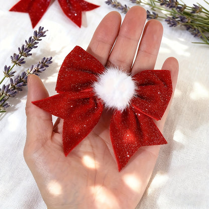 1pc or 2pcs Set (Matching Pair) French-Style Large Bow Hair Claw Clip - Burgundy & White Two-Tone Satin, Non-Slip Teeth for secure hold, for wedding/Party/Braids/Twists/Buns - Gentle on Hair, Wedding Hair for Women