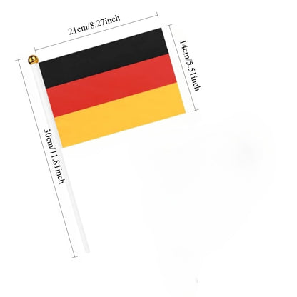 8 or 16-Pack Double-Sided German Flags on 30cm Poles for Events