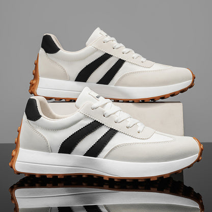 1 Pair of Men'S Casual Sneakers, Comfortable And Fashionable on The Feet, Suitable for All Seasons, White, Black, Green - Suitable for Outdoor Travel, Walking, And Sports - ayq