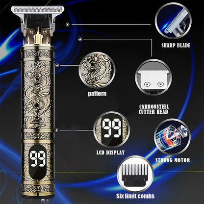 YAIAWISU Men's -Like Electric Hair Clipper & Beard Trimmer - USB- Operation, T-Shaped Blade with 4 Adjustable Speeds (Limited Combs), Self-Cleaning Design, Lithium-Free -Free Technology, All-in-One Hair Cutting