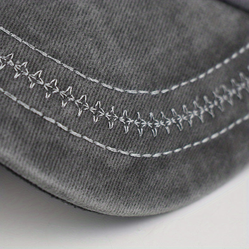 Vintage Style Unisex Baseball Cap, 100% Cotton Embroidered NYS Letter Design, Adjustable Dad Hat for Sports and Sun Protection, Hand Washable