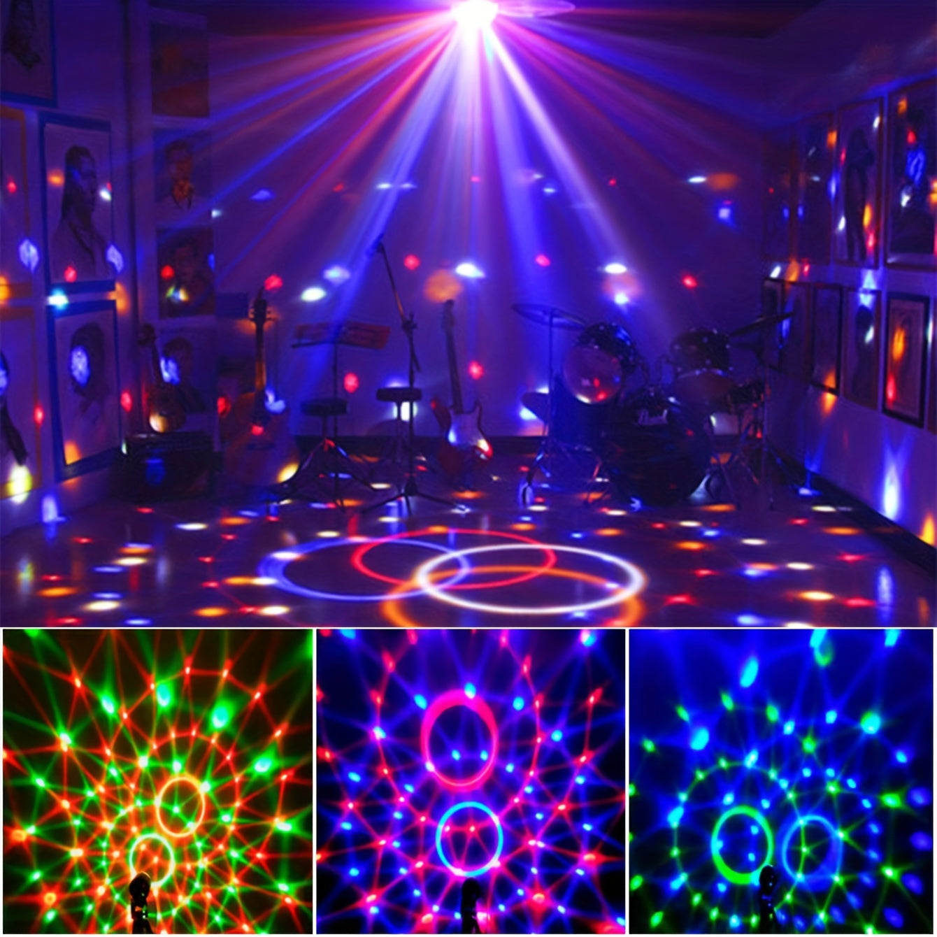 1pc brings parties to life with sound-activated RGB disco ball lights, perfect for house parties, bars, karaoke, weddings and more(without remote control)