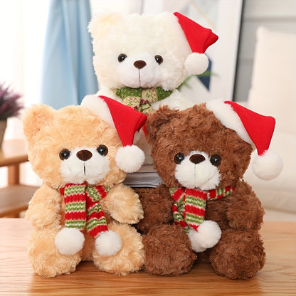One Cute Christmas Teddy Bear Plush Toy, Perfect As a Soft Gift for Children, Ideal for Holiday Home Decoration And As a Festive Present