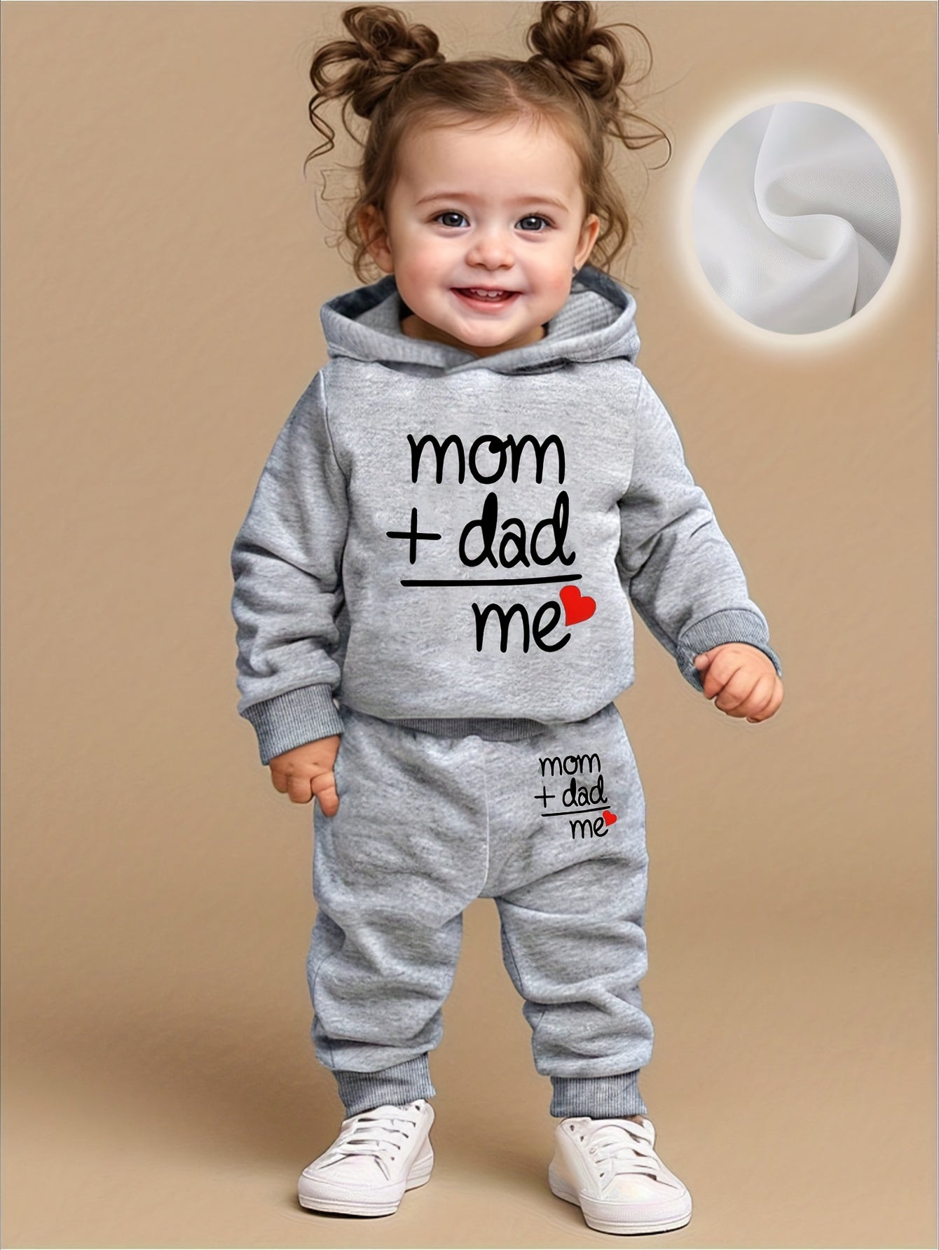 Toddler Girl's Casual 'Love' Letter Print Hoodie & Pants Set